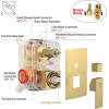 imageSR SUN RISE 12 Inches All Metal Square Shower System with Tub Spout Tub Shower Faucet Set High Pressure Rain Shower Head and Handheld Sprayer Combo Shower Fixtues Valve Included Polished ChromeBrushed Gold
