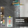 imageSR SUN RISE 12 Inches All Metal Square Shower System with Tub Spout Tub Shower Faucet Set High Pressure Rain Shower Head and Handheld Sprayer Combo Shower Fixtues Valve Included Polished ChromeBrushed Gold