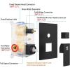 imageSR SUN RISE 12 Inches All Metal Square Shower System with Tub Spout Tub Shower Faucet Set High Pressure Rain Shower Head and Handheld Sprayer Combo Shower Fixtues Valve Included Polished ChromeMatte Black