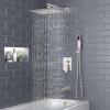imageSR SUN RISE 12 Inches All Metal Square Shower System with Tub Spout Tub Shower Faucet Set High Pressure Rain Shower Head and Handheld Sprayer Combo Shower Fixtues Valve Included Polished ChromeBrushed Nickel