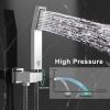 imageSR SUN RISE 12 Inches All Metal Square Shower System with Tub Spout Tub Shower Faucet Set High Pressure Rain Shower Head and Handheld Sprayer Combo Shower Fixtues Valve Included Polished ChromePolished Chrome