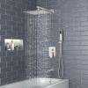 imageSR SUN RISE 12 Inches All Metal Square Shower System with Tub Spout Tub Shower Faucet Set High Pressure Rain Shower Head and Handheld Sprayer Combo Shower Fixtues Valve Included Polished ChromeBrushed Nickel