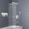 imageSR SUN RISE 12 Inches All Metal Square Shower System with Tub Spout Tub Shower Faucet Set High Pressure Rain Shower Head and Handheld Sprayer Combo Shower Fixtues Valve Included Polished ChromePolished Chrome