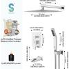 imageSR SUN RISE 12 Inches All Metal Square Shower System with Tub Spout Tub Shower Faucet Set High Pressure Rain Shower Head and Handheld Sprayer Combo Shower Fixtues Valve Included Polished ChromePolished Chrome