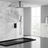 imageSR SUN RISE 16 Inch Ceiling Mounted Shower System Rain Mixer Shower Combo Set Rainfall Shower Head System Brushed Gold Shower Faucet Roughin Valve Body and Trim IncludedMatte Black