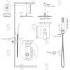 imageSR SUN RISE 16 Inch Ceiling Mounted Shower System Rain Mixer Shower Combo Set Rainfall Shower Head System Brushed Gold Shower Faucet Roughin Valve Body and Trim IncludedPolished Chrome