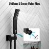 imageSR SUN RISE 16 Inch Ceiling Mounted Shower System Rain Mixer Shower Combo Set Rainfall Shower Head System Brushed Gold Shower Faucet Roughin Valve Body and Trim IncludedMatte Black