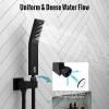 imageSR SUN RISE 16 Inch Ceiling Mounted Shower System Rain Mixer Shower Combo Set Rainfall Shower Head System Brushed Gold Shower Faucet Roughin Valve Body and Trim IncludedMatte Black