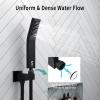 imageSR SUN RISE 16 Inch Ceiling Mounted Shower System Rain Mixer Shower Combo Set Rainfall Shower Head System Brushed Gold Shower Faucet Roughin Valve Body and Trim IncludedMatte Black