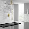 imageSR SUN RISE 16 Inch Ceiling Mounted Shower System Rain Mixer Shower Combo Set Rainfall Shower Head System Brushed Gold Shower Faucet Roughin Valve Body and Trim IncludedBrushed Gold