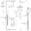 imageSR SUN RISE 16 Inch Ceiling Mounted Shower System Rain Mixer Shower Combo Set Rainfall Shower Head System Brushed Gold Shower Faucet Roughin Valve Body and Trim IncludedBrushed Nickel