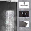 imageSR SUN RISE 16 Inch Ceiling Mounted Shower System Rain Mixer Shower Combo Set Rainfall Shower Head System Brushed Gold Shower Faucet Roughin Valve Body and Trim IncludedOil Rubbed Bronze