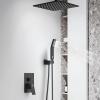 imageSR SUN RISE 16 Inch Ceiling Mounted Shower System Rain Mixer Shower Combo Set Rainfall Shower Head System Brushed Gold Shower Faucet Roughin Valve Body and Trim IncludedOil Rubbed Bronze