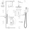 imageSR SUN RISE 16 Inch Ceiling Mounted Shower System Rain Mixer Shower Combo Set Rainfall Shower Head System Brushed Gold Shower Faucet Roughin Valve Body and Trim IncludedMatte Black