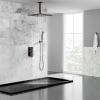 imageSR SUN RISE 16 Inch Ceiling Mounted Shower System Rain Mixer Shower Combo Set Rainfall Shower Head System Brushed Gold Shower Faucet Roughin Valve Body and Trim IncludedOil Rubbed Bronze