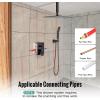 imageSR SUN RISE 16 Inch Ceiling Mounted Shower System Rain Mixer Shower Combo Set Rainfall Shower Head System Brushed Gold Shower Faucet Roughin Valve Body and Trim IncludedOil Rubbed Bronze