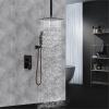 imageSR SUN RISE 16 Inch Ceiling Mounted Shower System Rain Mixer Shower Combo Set Rainfall Shower Head System Brushed Gold Shower Faucet Roughin Valve Body and Trim IncludedOil Rubbed Bronze