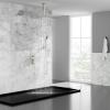 imageSR SUN RISE 16 Inch Ceiling Mounted Shower System Rain Mixer Shower Combo Set Rainfall Shower Head System Brushed Gold Shower Faucet Roughin Valve Body and Trim IncludedBrushed Nickel
