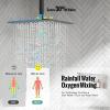 imageSR SUN RISE 16 Inch Ceiling Mounted Shower System Rain Mixer Shower Combo Set Rainfall Shower Head System Brushed Gold Shower Faucet Roughin Valve Body and Trim IncludedMatte Black
