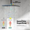 imageSR SUN RISE 16 Inch Ceiling Mounted Shower System Rain Mixer Shower Combo Set Rainfall Shower Head System Brushed Gold Shower Faucet Roughin Valve Body and Trim IncludedOil Rubbed Bronze