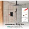 imageSR SUN RISE 16 Inch Ceiling Mounted Shower System Rain Mixer Shower Combo Set Rainfall Shower Head System Brushed Gold Shower Faucet Roughin Valve Body and Trim IncludedMatte Black