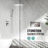 imageSR SUN RISE 16 Inch Ceiling Mounted Shower System Rain Mixer Shower Combo Set Rainfall Shower Head System Brushed Gold Shower Faucet Roughin Valve Body and Trim IncludedPolished Chrome