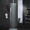 imageSR SUN RISE 16 Inch Ceiling Mounted Shower System Rain Mixer Shower Combo Set Rainfall Shower Head System Brushed Gold Shower Faucet Roughin Valve Body and Trim IncludedPolished Chrome