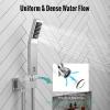 imageSR SUN RISE 16 Inch Ceiling Mounted Shower System Rain Mixer Shower Combo Set Rainfall Shower Head System Brushed Gold Shower Faucet Roughin Valve Body and Trim IncludedPolished Chrome