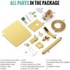 imageSR SUN RISE 16 Inch Ceiling Mounted Shower System Rain Mixer Shower Combo Set Rainfall Shower Head System Brushed Gold Shower Faucet Roughin Valve Body and Trim IncludedBrushed Gold