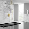 imageSR SUN RISE 16 Inch Ceiling Mounted Shower System Rain Mixer Shower Combo Set Rainfall Shower Head System Brushed Gold Shower Faucet Roughin Valve Body and Trim IncludedBrushed Gold