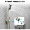 imageSR SUN RISE 16 Inch Ceiling Mounted Shower System Rain Mixer Shower Combo Set Rainfall Shower Head System Brushed Gold Shower Faucet Roughin Valve Body and Trim IncludedBrushed Nickel