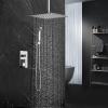 imageSR SUN RISE 16 Inch Ceiling Mounted Shower System Rain Mixer Shower Combo Set Rainfall Shower Head System Brushed Gold Shower Faucet Roughin Valve Body and Trim IncludedPolished Chrome