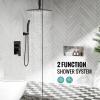imageSR SUN RISE 16 Inch Ceiling Mounted Shower System Rain Mixer Shower Combo Set Rainfall Shower Head System Brushed Gold Shower Faucet Roughin Valve Body and Trim IncludedOil Rubbed Bronze