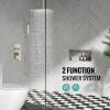 imageSR SUN RISE 16 Inch Ceiling Mounted Shower System Rain Mixer Shower Combo Set Rainfall Shower Head System Brushed Gold Shower Faucet Roughin Valve Body and Trim IncludedBrushed Nickel