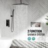 imageSR SUN RISE 16 Inch Ceiling Mounted Shower System Rain Mixer Shower Combo Set Rainfall Shower Head System Brushed Gold Shower Faucet Roughin Valve Body and Trim IncludedOil Rubbed Bronze