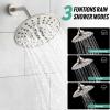 imageSR SUN RISE Shower Faucet  16 Inch Multifunctional High Pressure Shower Head System with Handheld Shower Head Fixtures  Valve Included  Brushed GoldBrushed Nickel