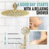 imageSR SUN RISE Shower Faucet  16 Inch Multifunctional High Pressure Shower Head System with Handheld Shower Head Fixtures  Valve Included  Brushed GoldBrushed Gold