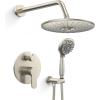 imageSR SUN RISE Shower Faucet  16 Inch Multifunctional High Pressure Shower Head System with Handheld Shower Head Fixtures  Valve Included  Brushed GoldBrushed Nickel