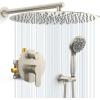 imageSR SUN RISE Shower Faucet  16 Inch Multifunctional High Pressure Shower Head System with Handheld Shower Head Fixtures  Valve Included  Brushed GoldBrushed Nickel