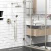 imageSR SUN RISE Shower Faucet  16 Inch Multifunctional High Pressure Shower Head System with Handheld Shower Head Fixtures  Valve Included  Brushed GoldBrushed Nickel