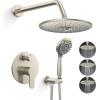 imageSR SUN RISE Shower Faucet  16 Inch Multifunctional High Pressure Shower Head System with Handheld Shower Head Fixtures  Valve Included  Brushed GoldBrushed Nickel