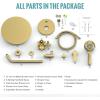 imageSR SUN RISE Shower Faucet  16 Inch Multifunctional High Pressure Shower Head System with Handheld Shower Head Fixtures  Valve Included  Brushed GoldBrushed Gold