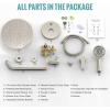 imageSR SUN RISE Shower Faucet  16 Inch Multifunctional High Pressure Shower Head System with Handheld Shower Head Fixtures  Valve Included  Brushed GoldBrushed Nickel