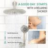 imageSR SUN RISE Shower Faucet  16 Inch Multifunctional High Pressure Shower Head System with Handheld Shower Head Fixtures  Valve Included  Brushed GoldBrushed Nickel