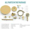 imageSR SUN RISE Shower Faucet  16 Inch Multifunctional High Pressure Shower Head System with Handheld Shower Head Fixtures  Valve Included  Brushed GoldBrushed Gold