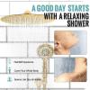 imageSR SUN RISE Shower Faucet  16 Inch Multifunctional High Pressure Shower Head System with Handheld Shower Head Fixtures  Valve Included  Brushed GoldBrushed Gold