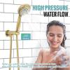 imageSR SUN RISE Shower Faucet  16 Inch Multifunctional High Pressure Shower Head System with Handheld Shower Head Fixtures  Valve Included  Brushed GoldBrushed Gold