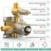 imageSR SUN RISE Shower Faucet  16 Inch Multifunctional High Pressure Shower Head System with Handheld Shower Head Fixtures  Valve Included  Brushed GoldBrushed Nickel
