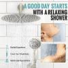 imageSR SUN RISE Shower Faucet  16 Inch Multifunctional High Pressure Shower Head System with Handheld Shower Head Fixtures  Valve Included  Brushed GoldBrushed Nickel