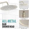 imageSR SUN RISE Shower Faucet  16 Inch Multifunctional High Pressure Shower Head System with Handheld Shower Head Fixtures  Valve Included  Brushed GoldBrushed Nickel